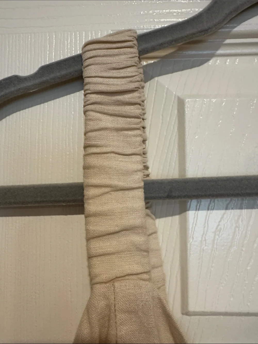 Zara Beige Tie-Front Linen-Blend Jumpsuit